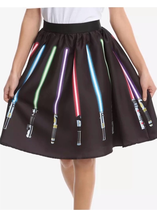 Her Universe Dresses & Skirts - Black Lightsaber Print Flared Skirt - Women Star Wars